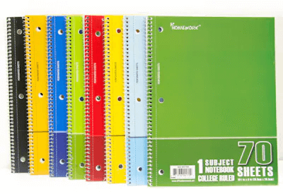 Homework 70 Sheet Notebooks